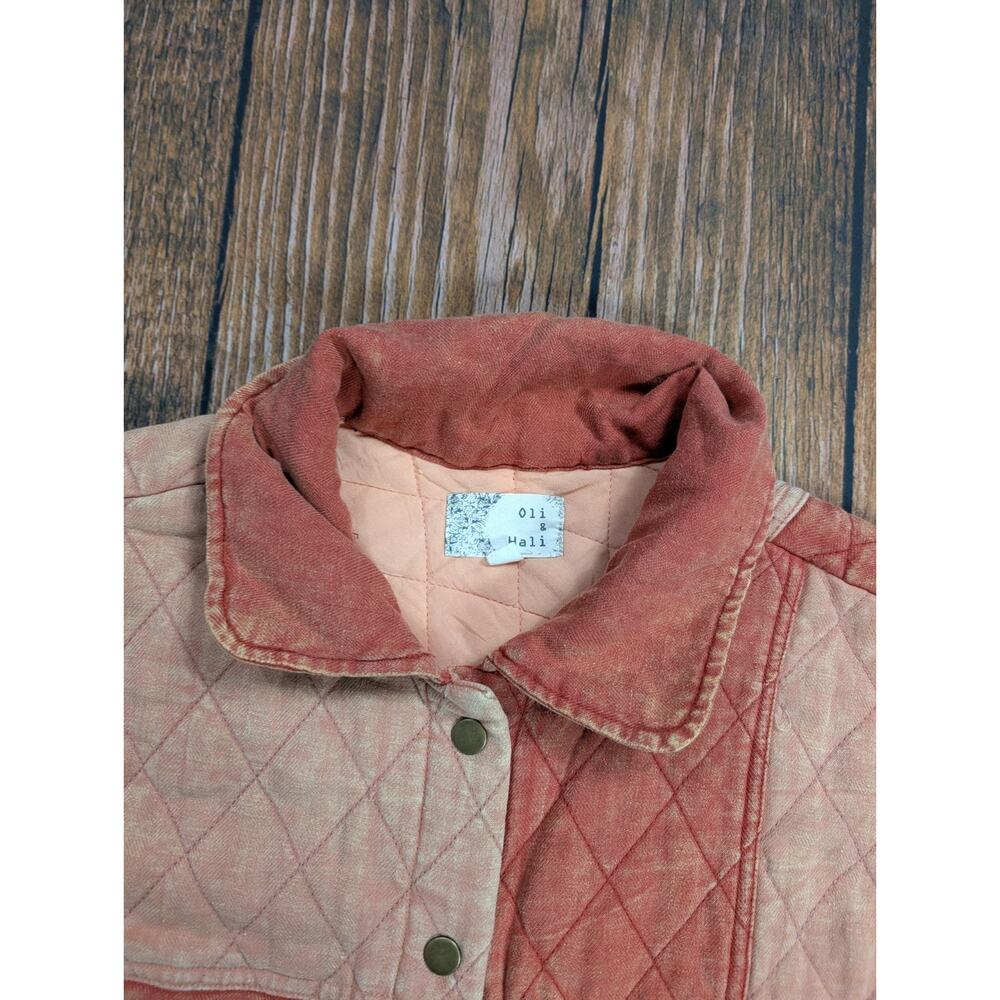 Oli & Hali Women's Patchwork Color Block Snap Jacket Pink Size Small Quilted - Picture 7 of 15